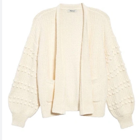 Madewell | Bobble cardigan sweater in bright Ivory - Picture 2 of 12